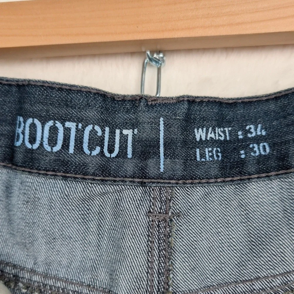 Denim Co Jeans Men's 34x30 Blue Bootcut Dark Wash Faded Stretch Rugged Americana